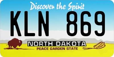 ND license plate KLN869