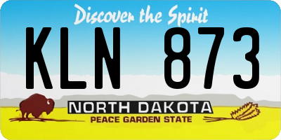 ND license plate KLN873