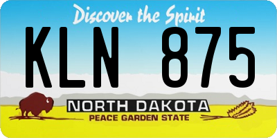 ND license plate KLN875