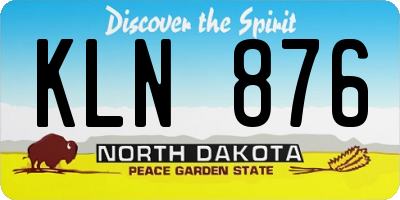 ND license plate KLN876