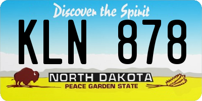 ND license plate KLN878