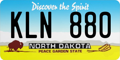 ND license plate KLN880