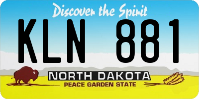 ND license plate KLN881