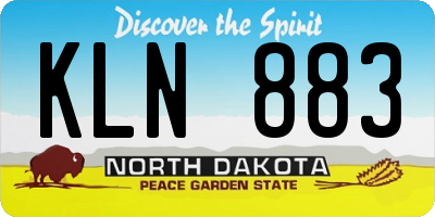 ND license plate KLN883