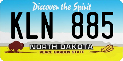 ND license plate KLN885