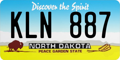 ND license plate KLN887