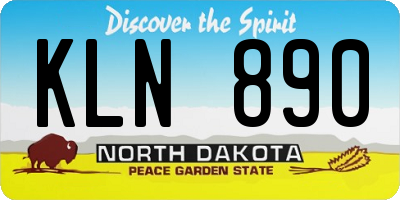 ND license plate KLN890