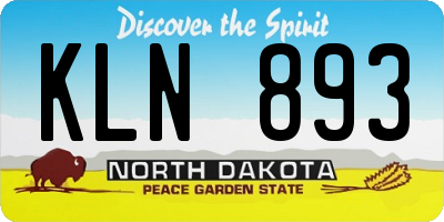 ND license plate KLN893