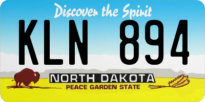 ND license plate KLN894