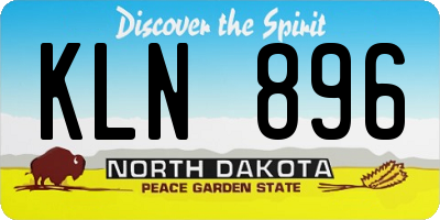 ND license plate KLN896