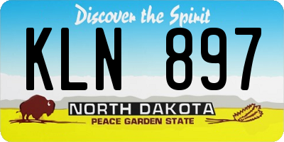 ND license plate KLN897