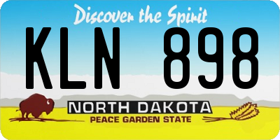 ND license plate KLN898