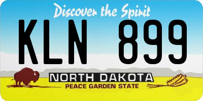 ND license plate KLN899