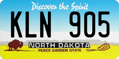 ND license plate KLN905