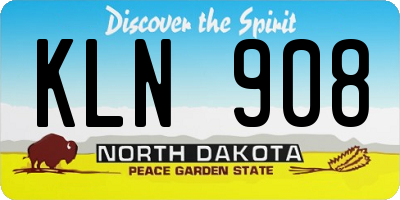 ND license plate KLN908