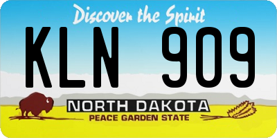 ND license plate KLN909
