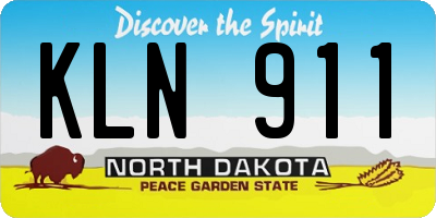 ND license plate KLN911