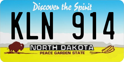 ND license plate KLN914