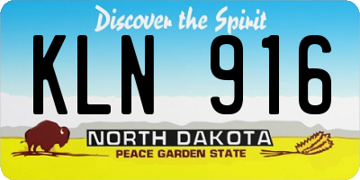 ND license plate KLN916