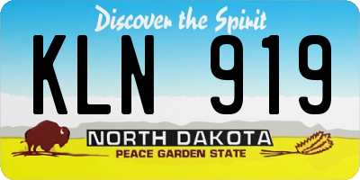 ND license plate KLN919