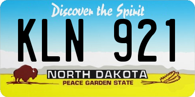 ND license plate KLN921