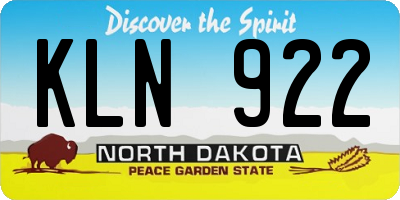 ND license plate KLN922