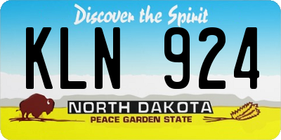 ND license plate KLN924