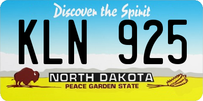 ND license plate KLN925