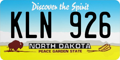 ND license plate KLN926
