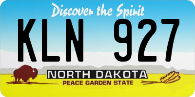 ND license plate KLN927