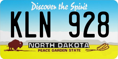 ND license plate KLN928