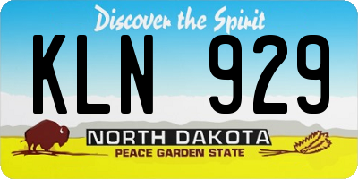 ND license plate KLN929