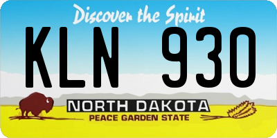 ND license plate KLN930