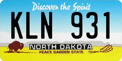 ND license plate KLN931