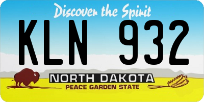 ND license plate KLN932