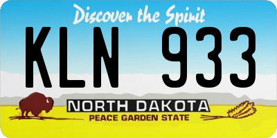 ND license plate KLN933