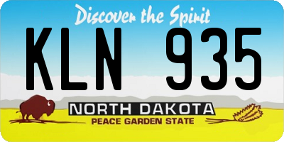 ND license plate KLN935