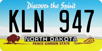 ND license plate KLN947