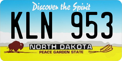 ND license plate KLN953
