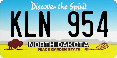 ND license plate KLN954