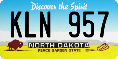 ND license plate KLN957