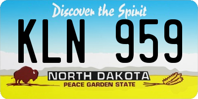 ND license plate KLN959