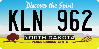 ND license plate KLN962