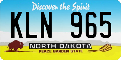 ND license plate KLN965