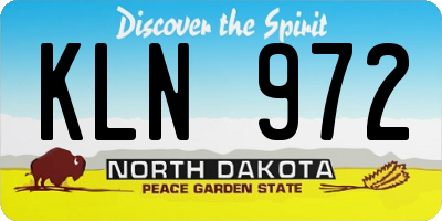 ND license plate KLN972