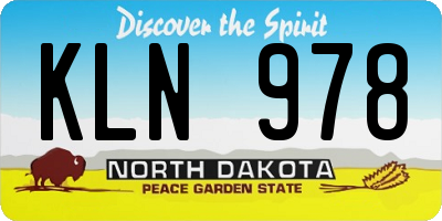 ND license plate KLN978