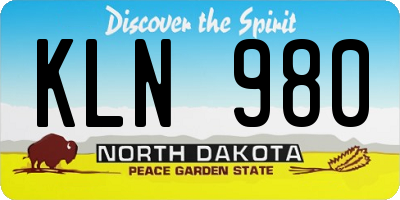 ND license plate KLN980