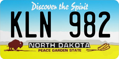 ND license plate KLN982