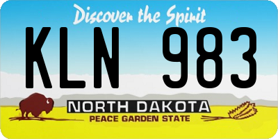 ND license plate KLN983
