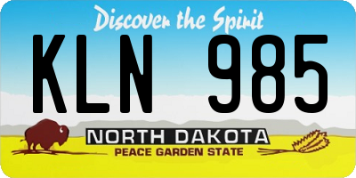 ND license plate KLN985